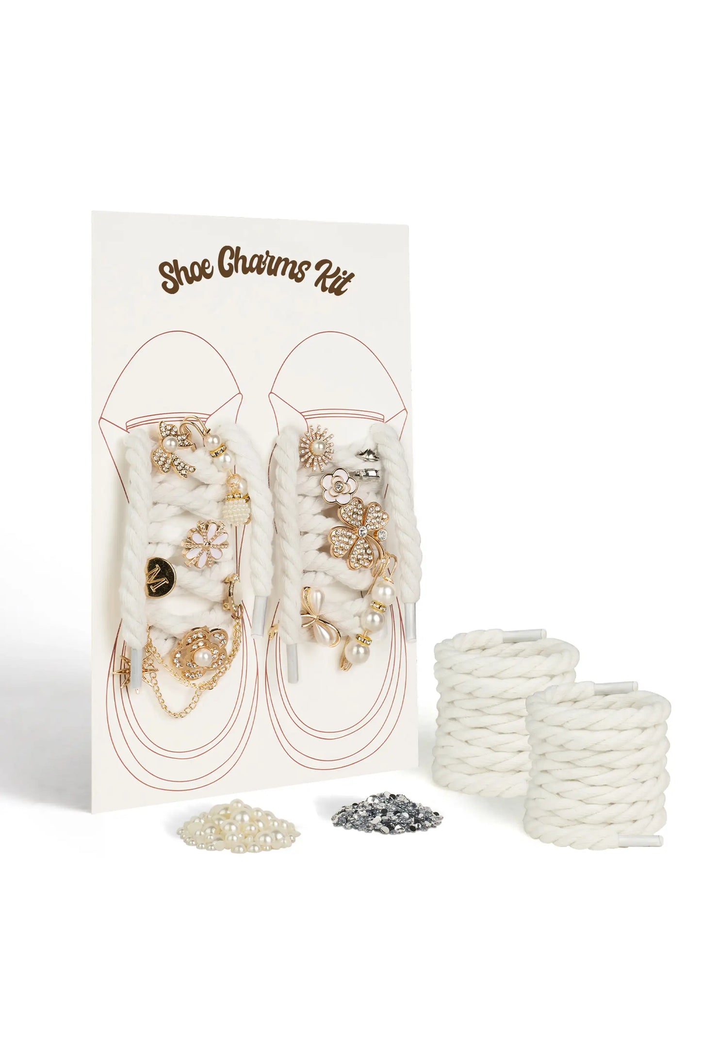 Arcade White Beads Shoe Charms