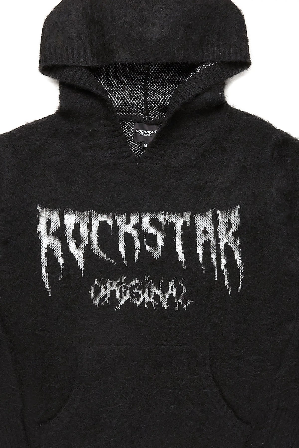 Andreas Black Graphic Knit Hoodie