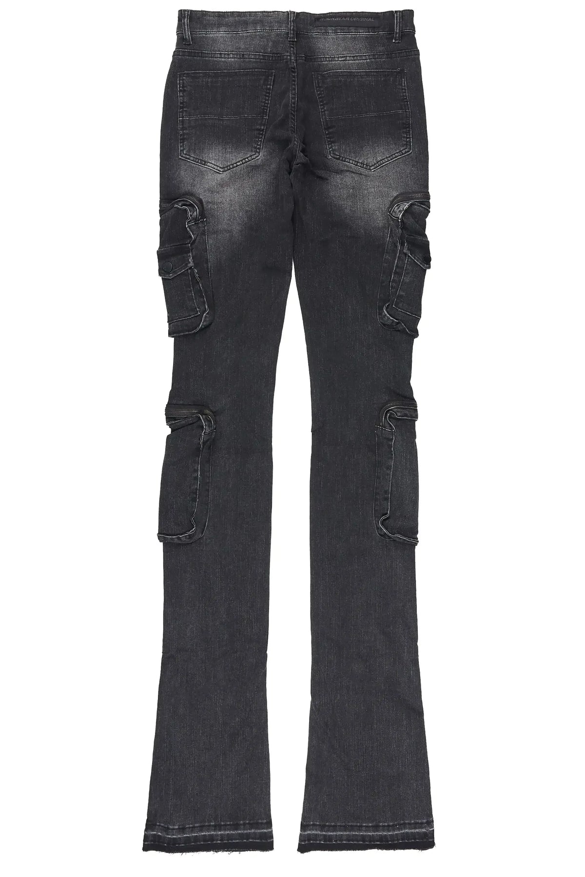 Allen Dark Grey Super Stacked Flare Jean