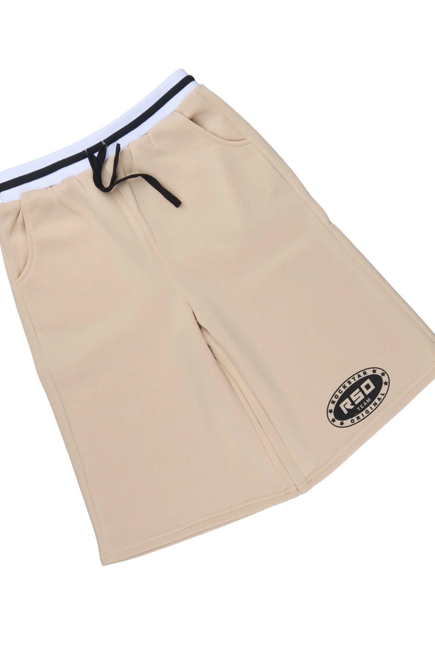 Boys Amos Beige Oversized T-Shirt/Short Set