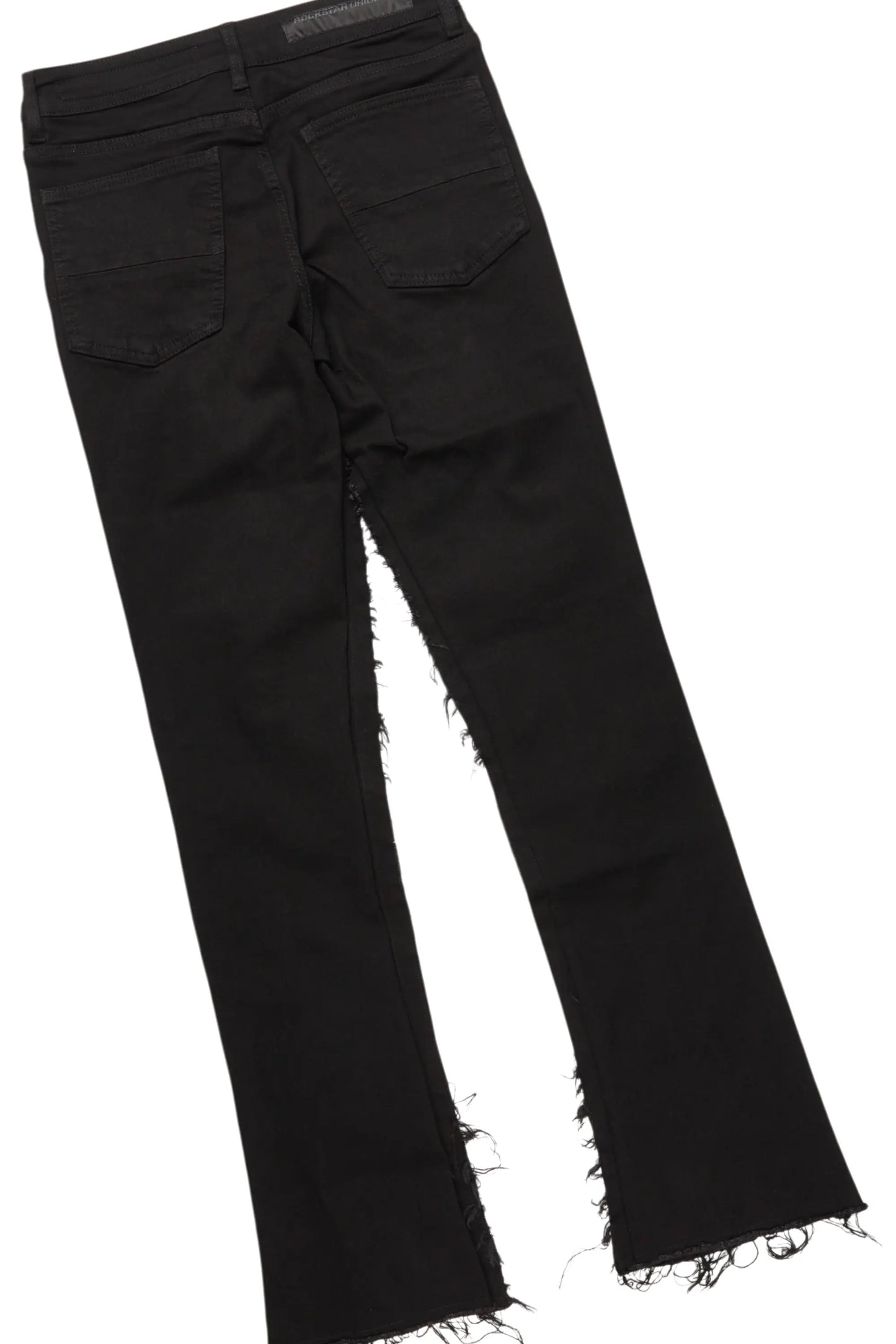 Barrett Black Hoodie & Vinson Patchwork Stacked Jean Bundle