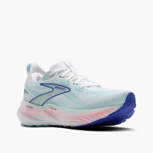 Brooks Women's Glycerin GTS 22 (Wide) - White/Limpet Shell/Amparo Blue
