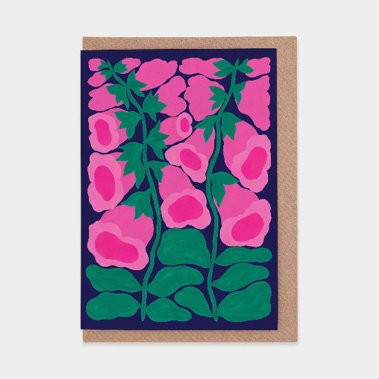 Foxglove (Pink) Greetings Card
