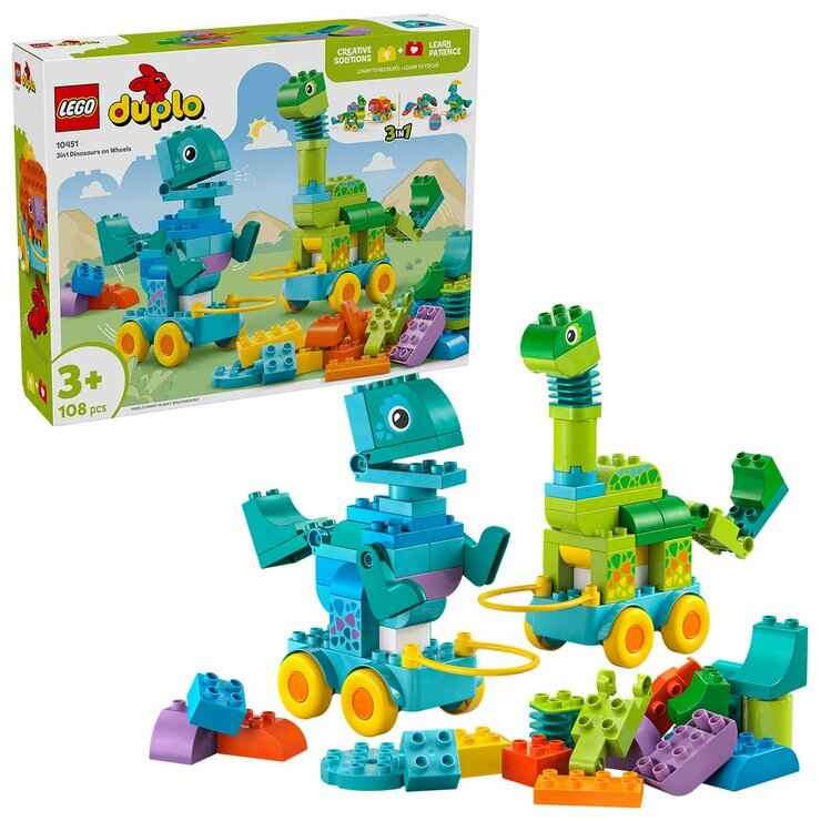 3-in-1 Dinosaur Vehicle Building Set