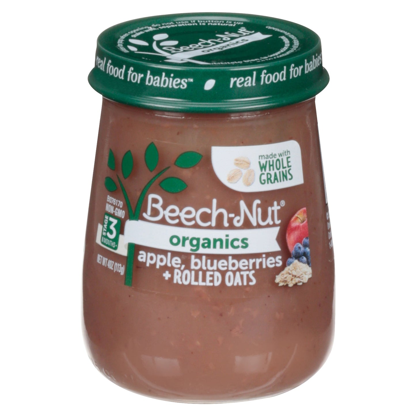 Beech-Nut Organics Stage 3 Apple, Blueberries & Rolled Oats - 4 OZ 10 Pack