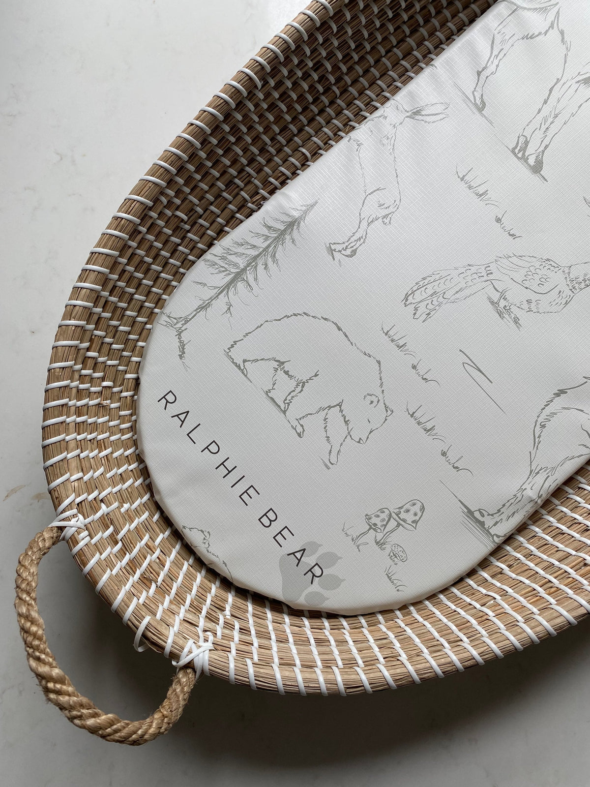Changing Basket Mat Liner - Woodland