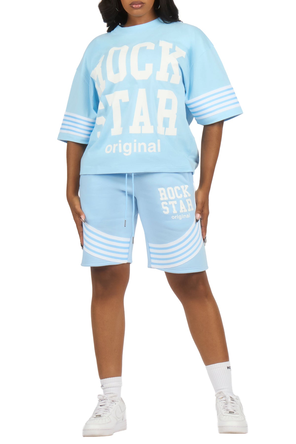 Aeriel Blue T-Shirt Short Set