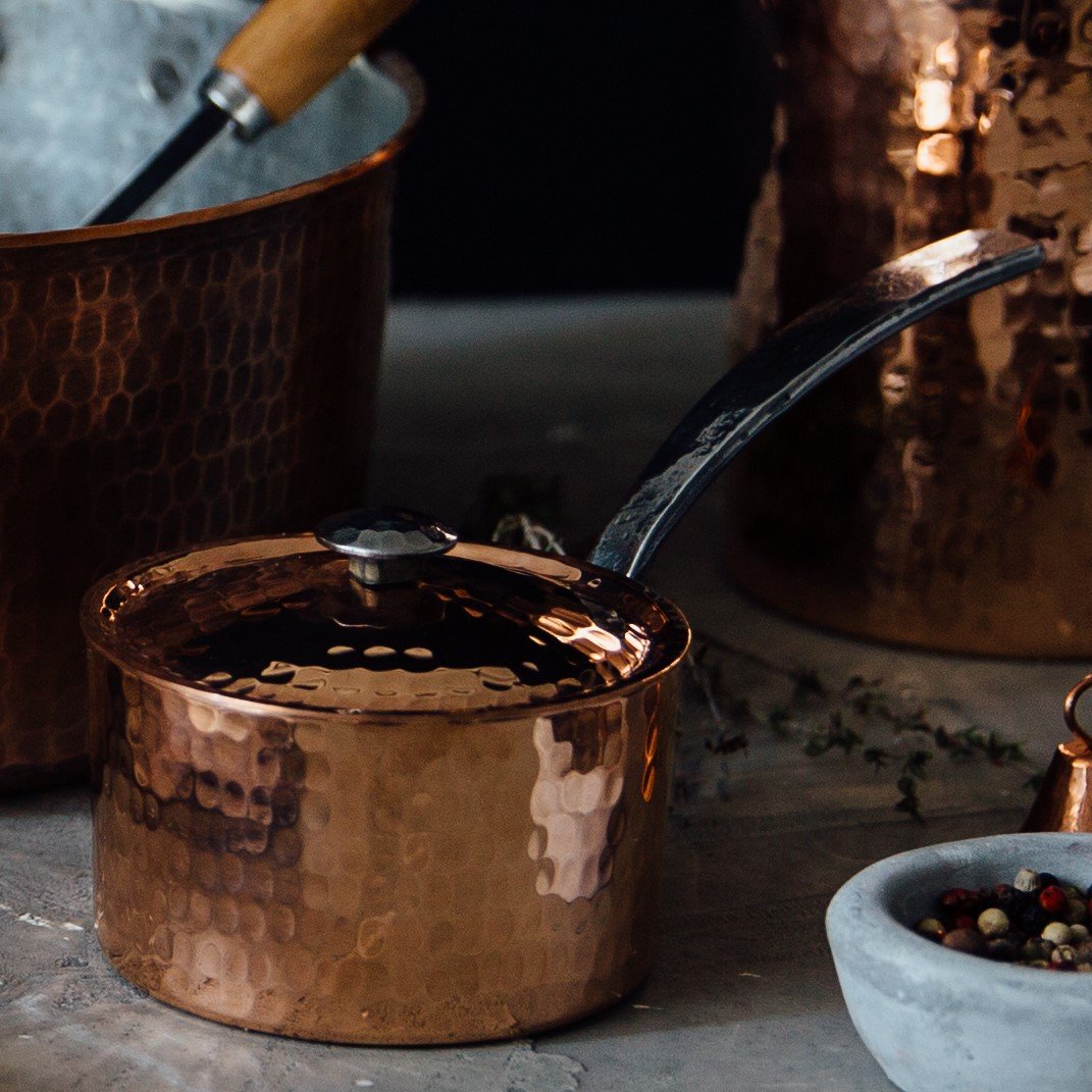 Copper Butter Melting Pot with Lid