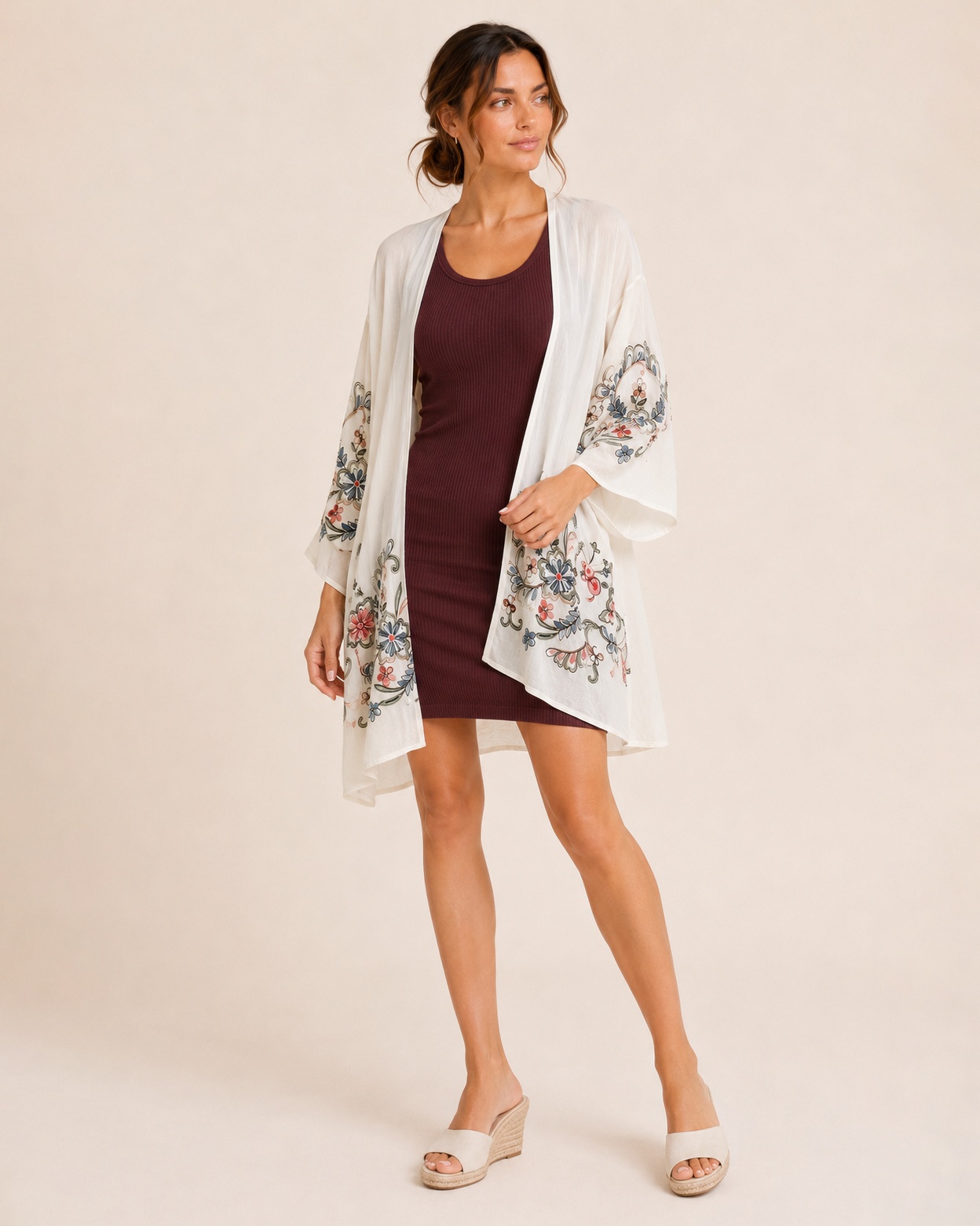 Floral Escape Cream Kimono