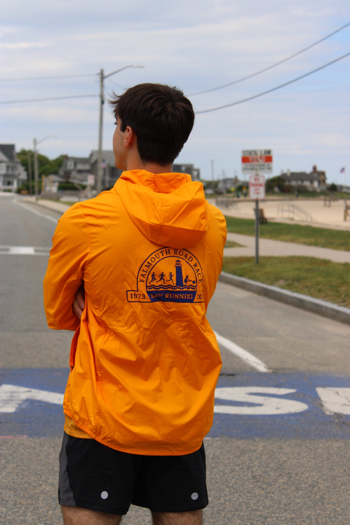 ASICS Falmouth Road Race 2026 - ASICS Men's Silver Jacket Yamabuki (2011D235) (FRR26-09 LC, FRR26-07 Back)