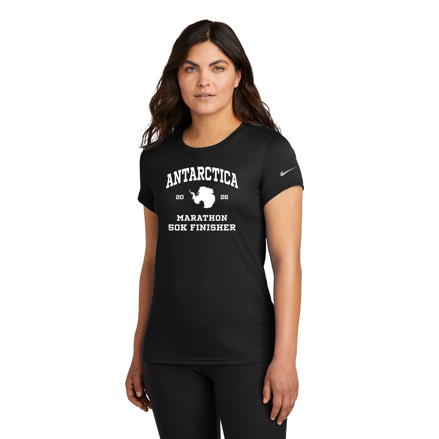 Antartica Marathon Finisher 2026 - Nike Women's Team rLegend Tee Black (NKDX8734)