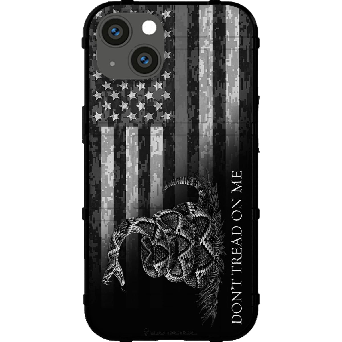 Don't Tread on Me Flag Black Thin Line Camo Flag Rev Custom Printed Case Design for Apple, Samsung, Google & Motorola Phone Models