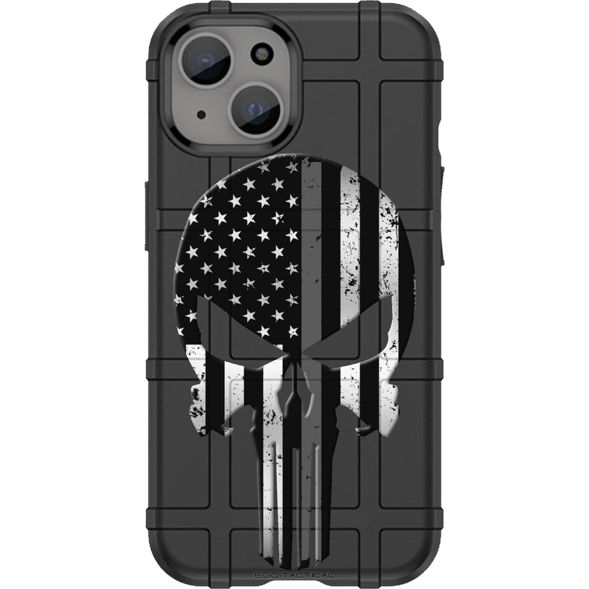 Subdued American Flag Punisher, Thin Blue Line Custom Printed Case Design for Apple, Samsung, Google & Motorola Phone Models