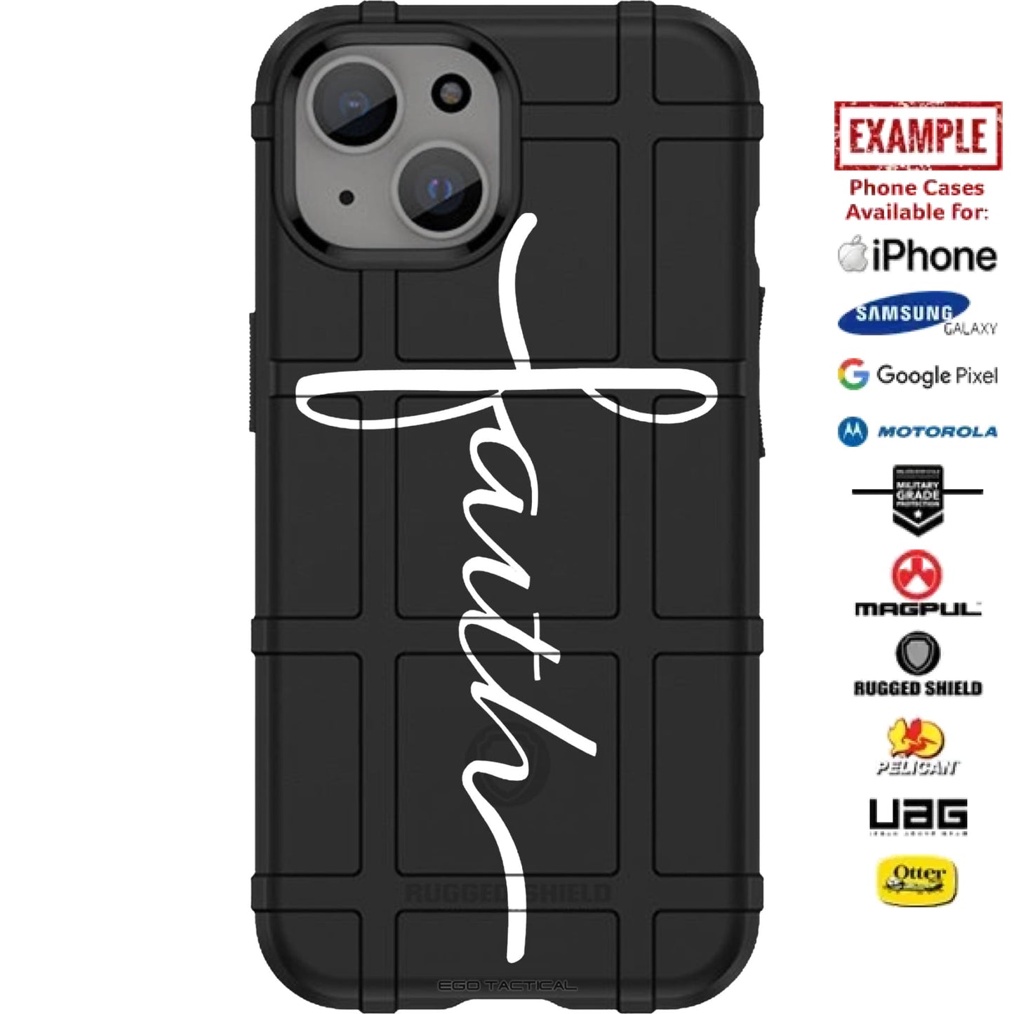 Faith Cross Custom Printed Case Design for Apple, Samsung, Google & Motorola Phone Models