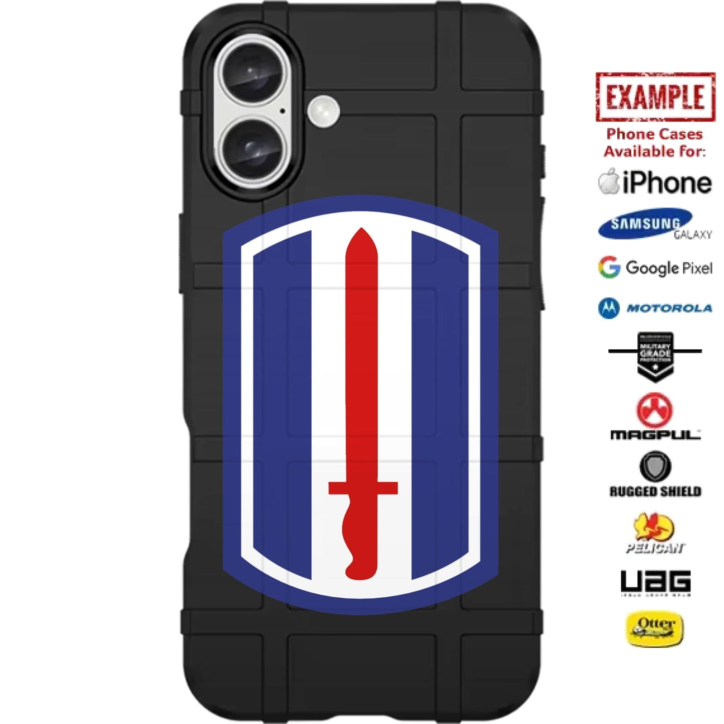 U.S. Army 193rd Infantry Brigade Patch Custom Printed Case Design for Apple, Samsung, Google & Motorola Phone Models