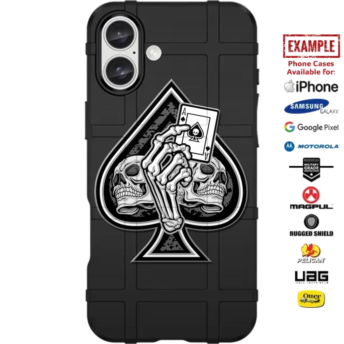 Dealt Ace of Spades Custom Printed Case Design for Apple, Samsung, Google & Motorola Phone Models