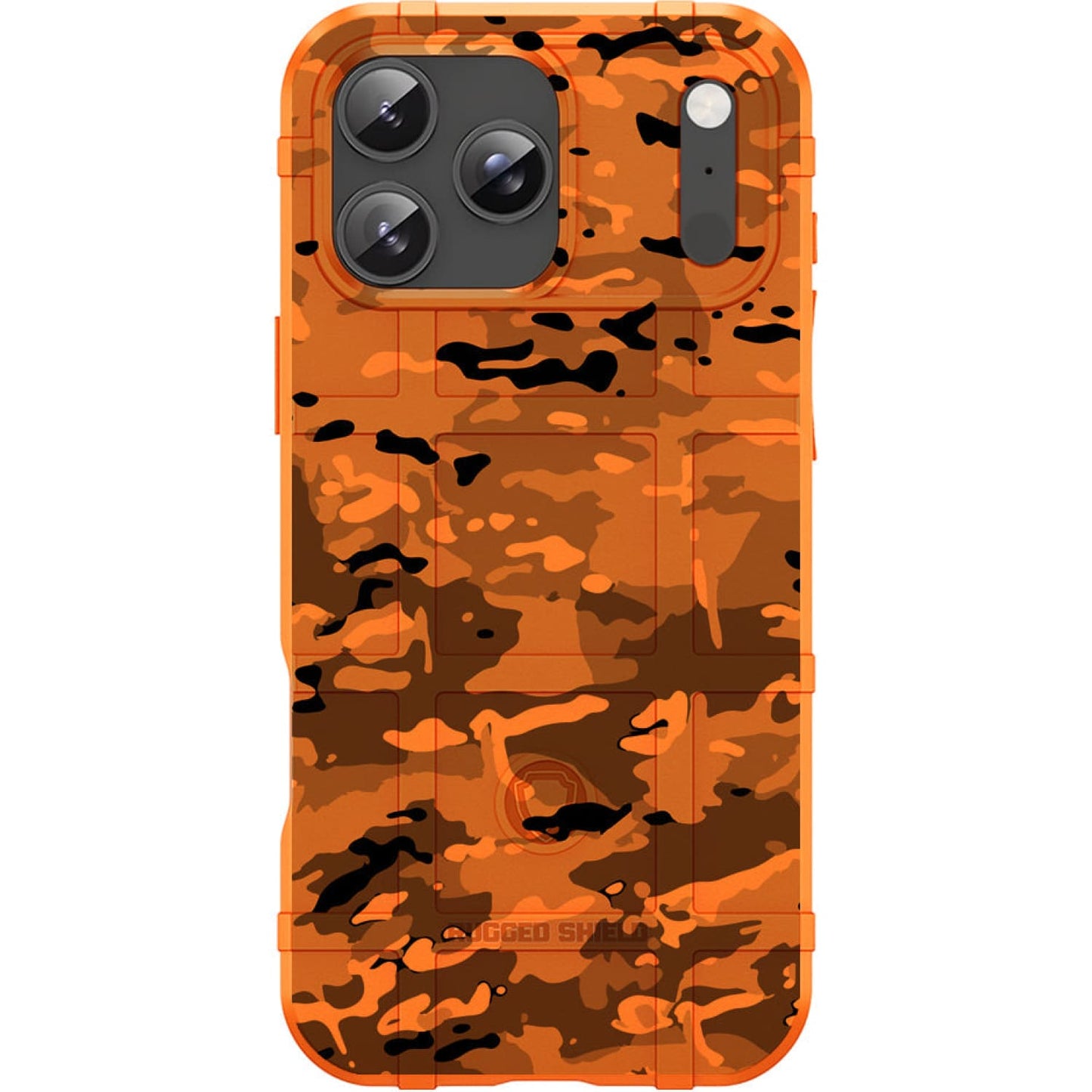 Orange Rugged Shield TPU Case with MagSafe Ring - Multicam Design for iPhone 17 Pro & 17 Pro Max phone models