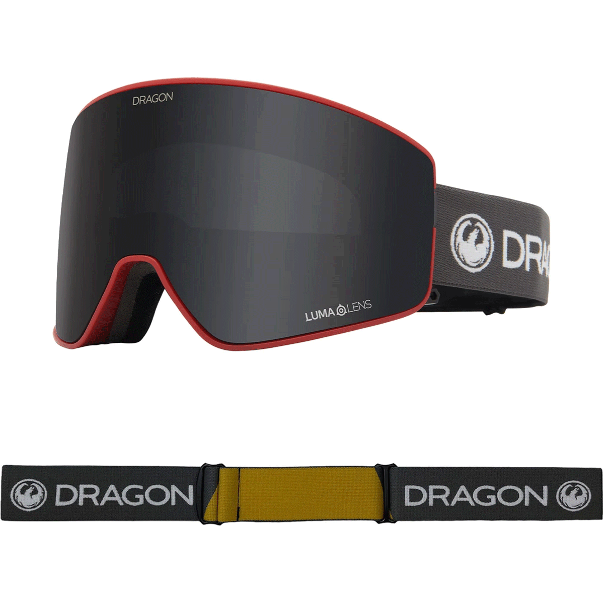 Dragon PXV2 Snow Goggle - Block Red w/ LL Dark Smoke Lens+ LL Rose Lens