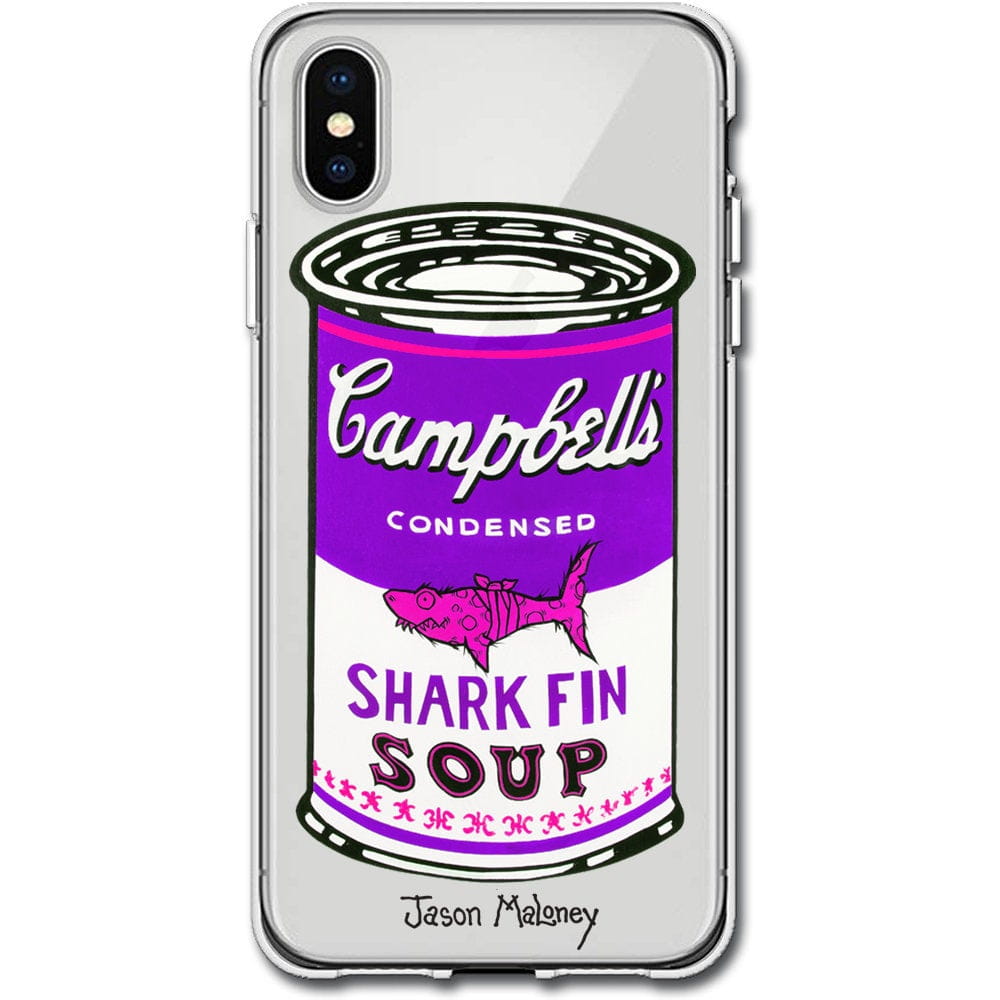Jason Maloney Art Series: "Shark Fin Soup" JAWZ! Assorted Soup Can Colors Design Limited Edition Custom UV-Printed Custom Printed Case Design for Apple, Samsung, Google & Motorola Phone Models