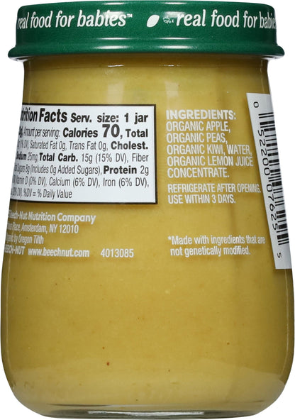 Beech-Nut Organics Stage 2 (6+ Months) Apple, Pea & Kiwi 4 oz - 10 Pack