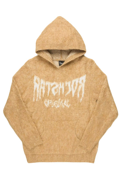 Andreas Beige Reflected Graphic Knitted Hoodie