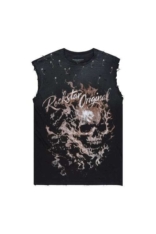 Annise Black Cut Sleeve T-Shirt