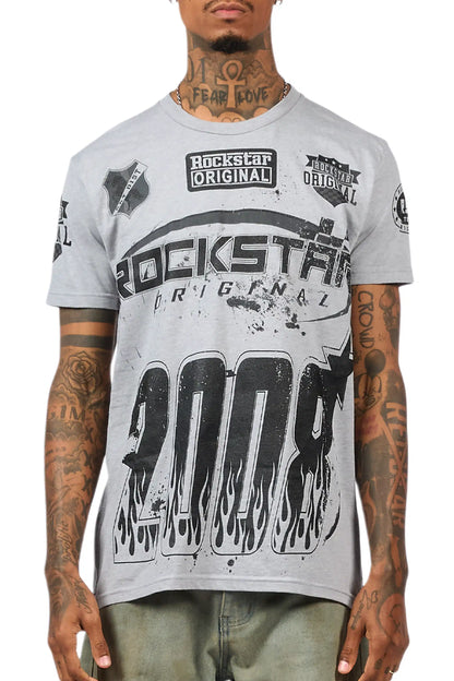 Amos 2.0 Heather Grey/Black Graphic T-Shirt