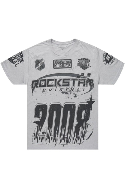 Amos 2.0 Heather Grey/Black Graphic T-Shirt