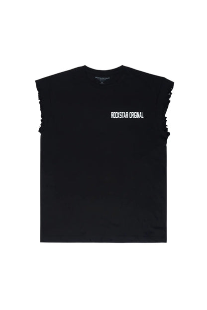 Arique Black Cut Sleeve T-Shirt