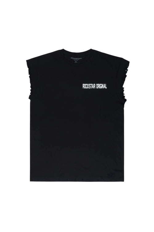 Arique Black Cut Sleeve T-Shirt