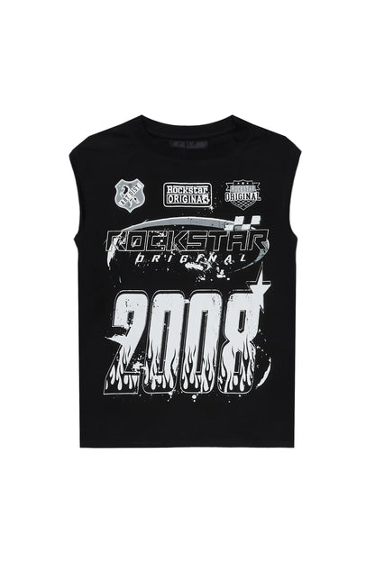 Boys Amos Black Cut Off T-Shirt