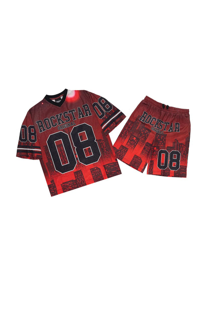 Boys Andres Red Boxy T-Shirt/Short Set