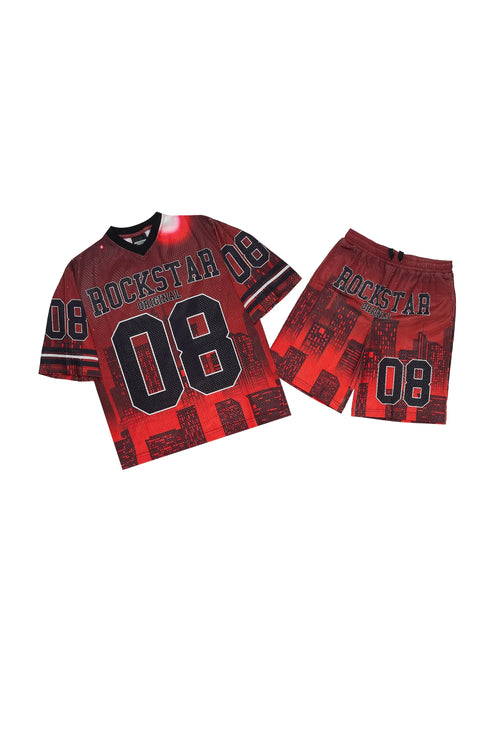Boys Andres Red Boxy T-Shirt/Short Set