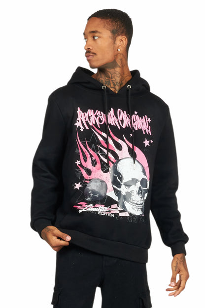 Anneso Black Graphic Hoodie