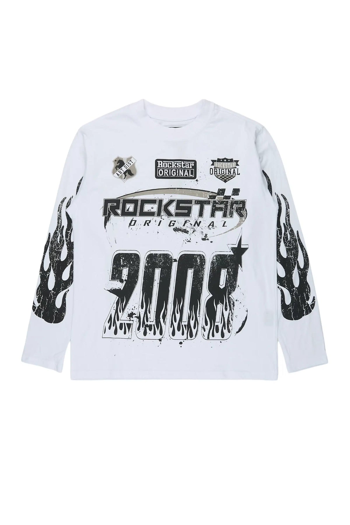 Boys Amos White Long Sleeve Graphic T-Shirt