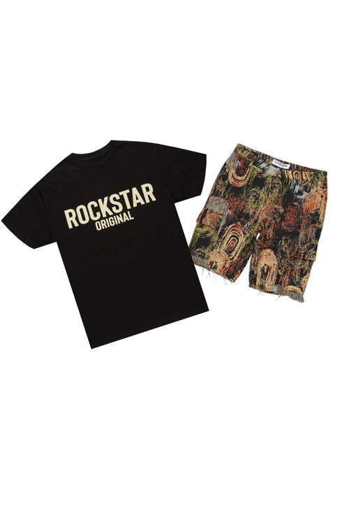 Ameera Black T-Shirt Short Set