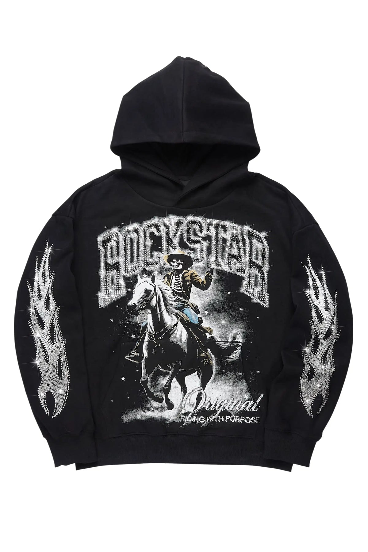 Ahnarie Black Rhinestone Hoodie