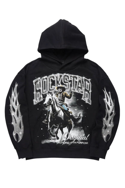 Ahnarie Black Rhinestone Hoodie