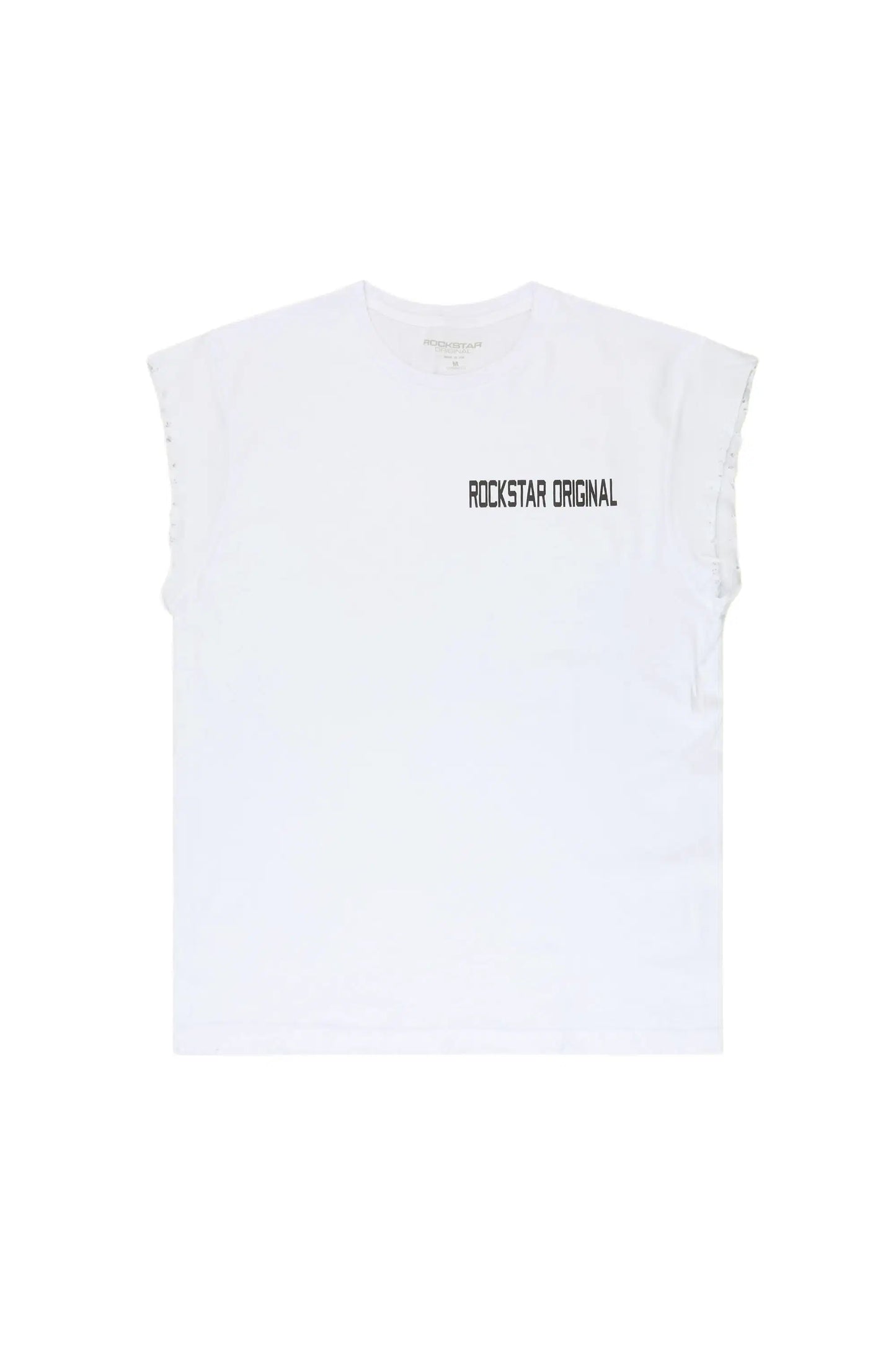 Arique White Cut Sleeve T-Shirt
