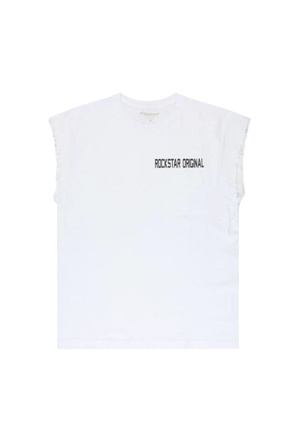 Arique White Cut Sleeve T-Shirt