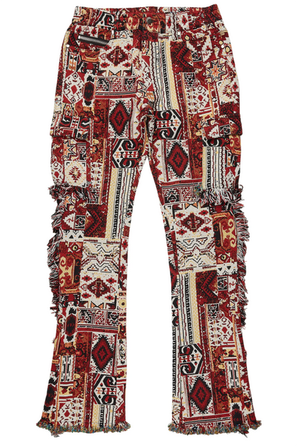 Ayami Pink Slim Tapestry Flare Jean