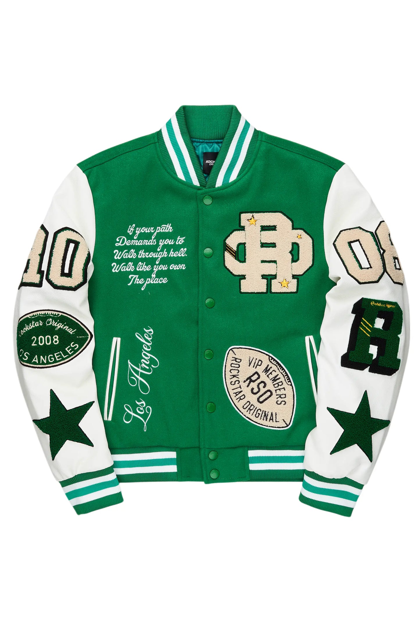 Adrienne Green Oversized Varsity Jacket