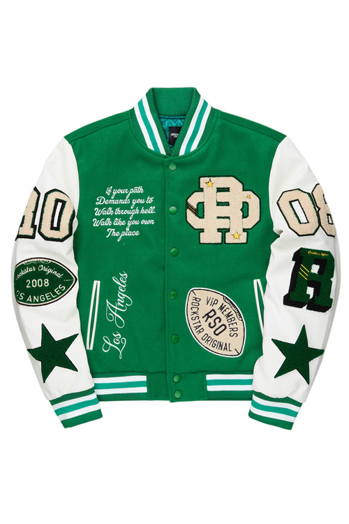 Adrienne Green Oversized Varsity Jacket