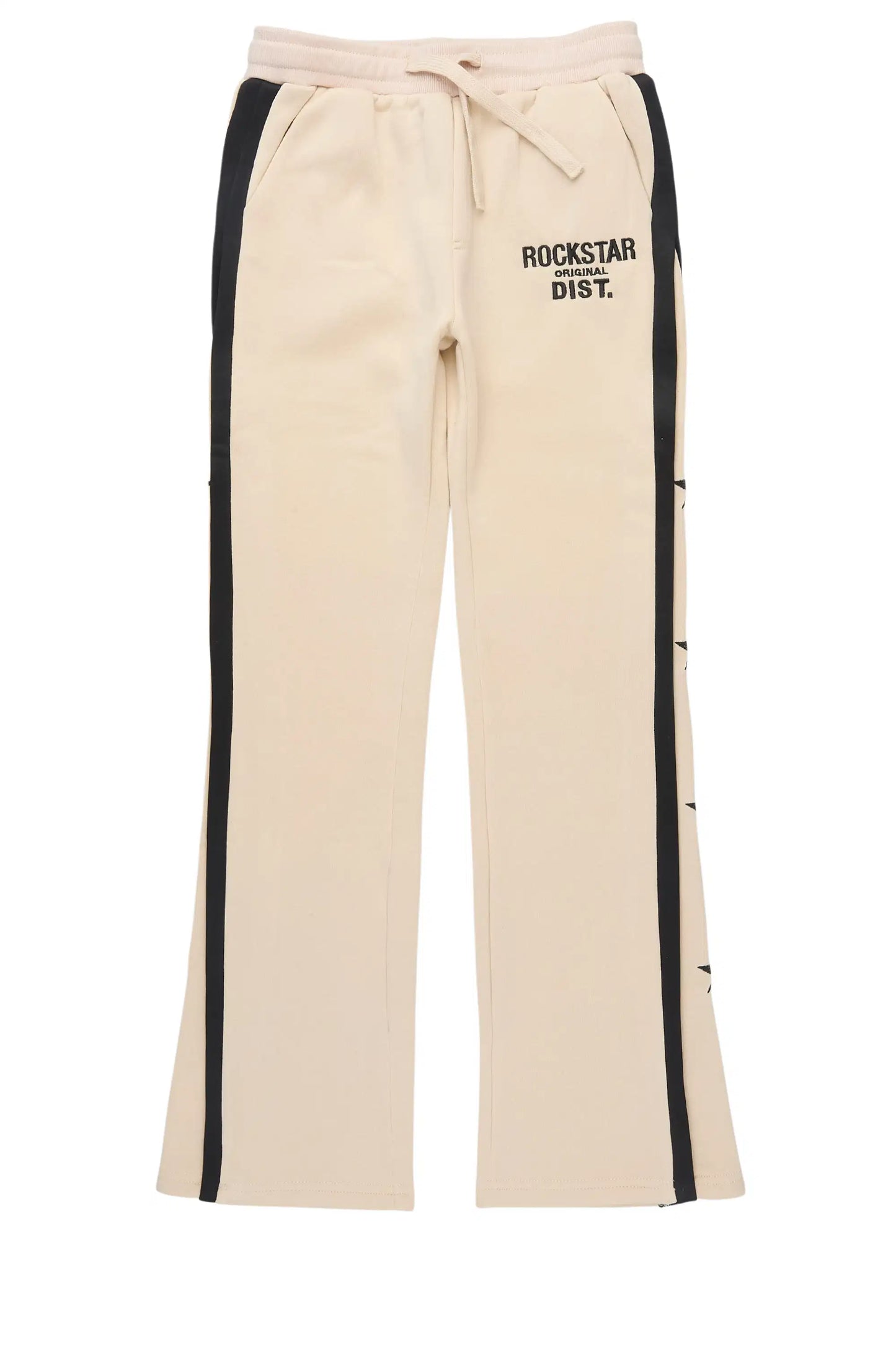 Boys Arkady Beige Stacked Flare Track Pant
