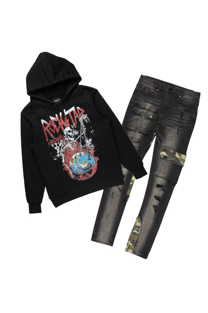 Barrett Black Hoodie & Zeta Slim Fit Jean Bundle