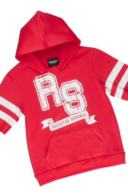 Boys Alik Red Hooded Fleece Short Set