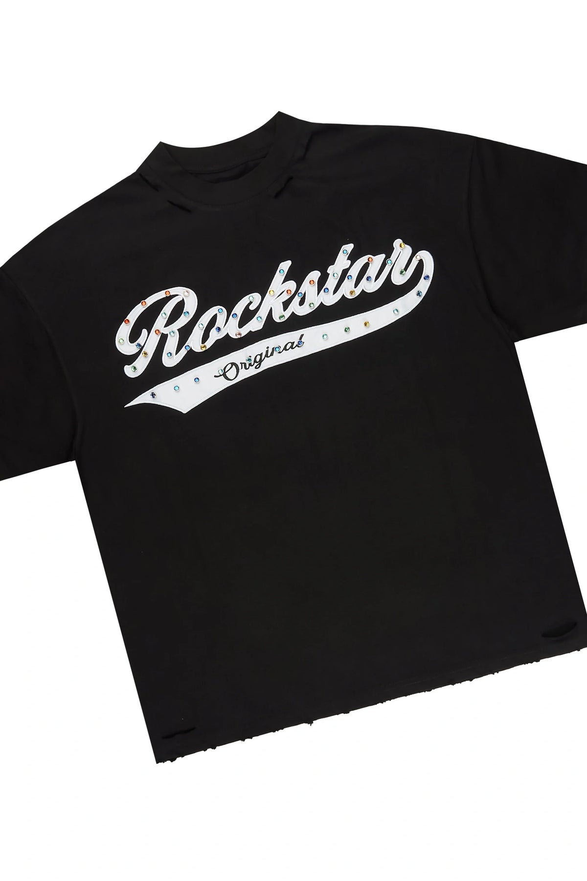 Bautista Black Graphic T-Shirt Denim Jort Set