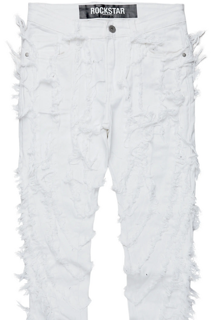 Achilles White Raw Edge Skinny Fit Jean