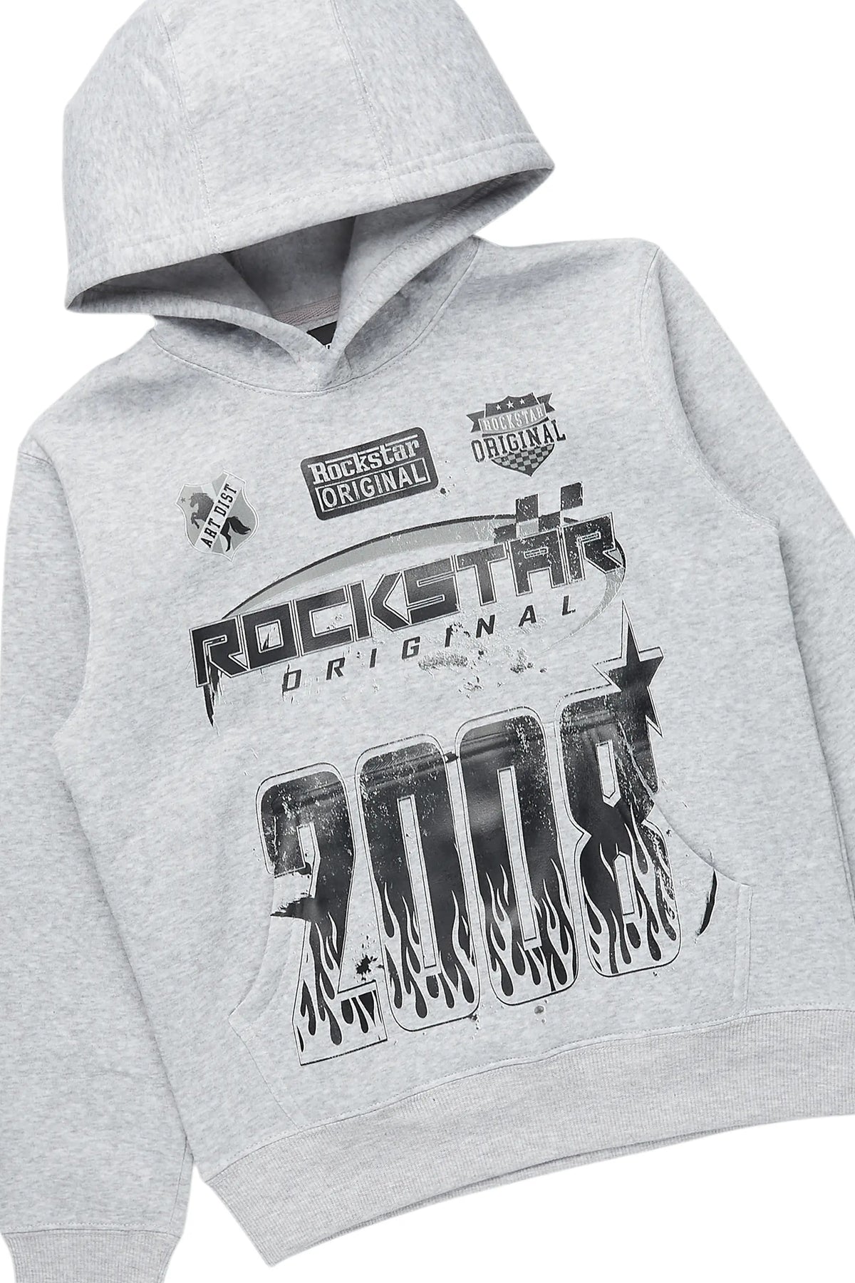 Boys Amos Grey Hoodie/Stacked Flare Jean Set