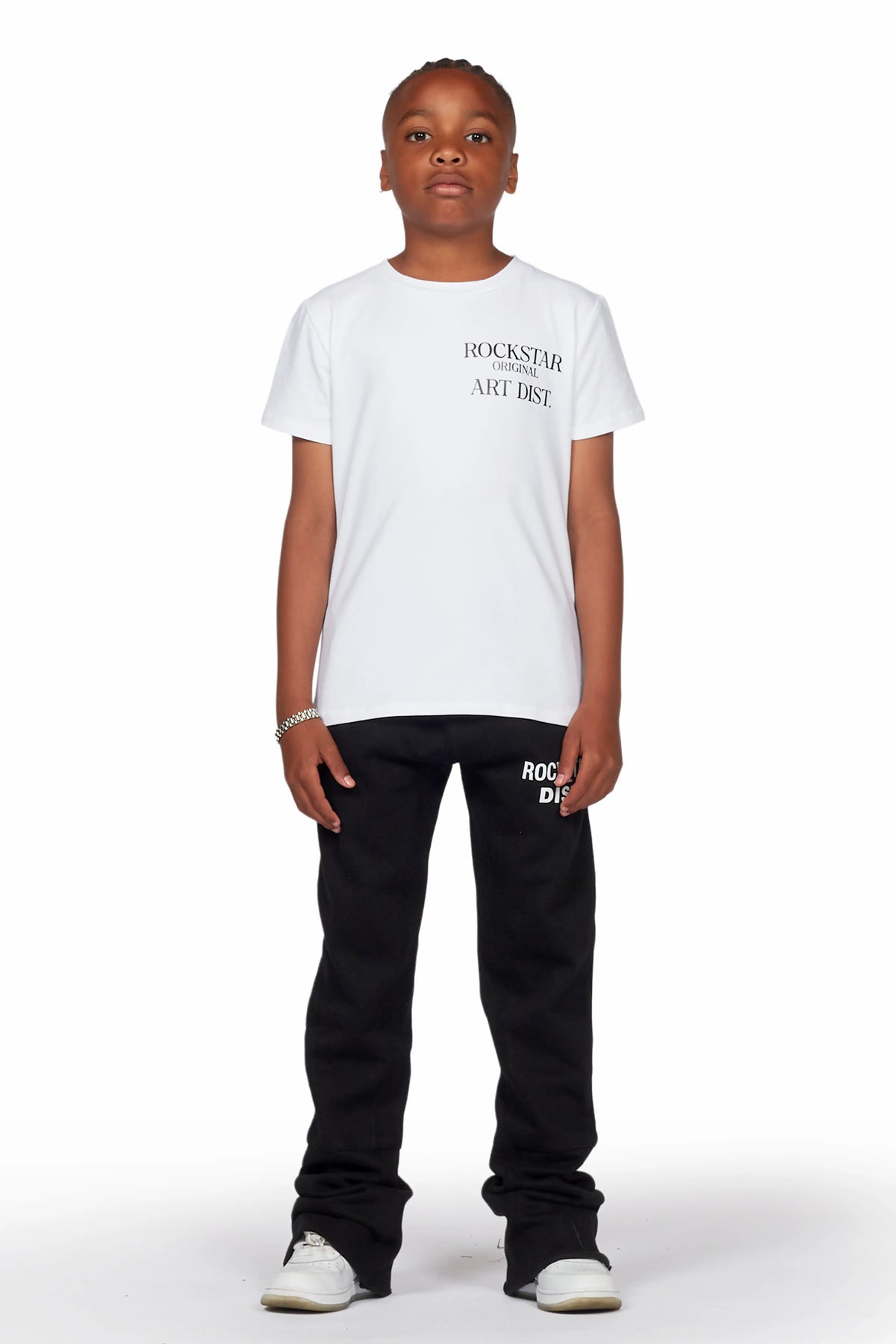 Boys Alpine Black Super Stacked Trackpant